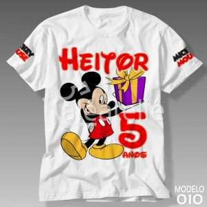 Camiseta Mickey Mouse Aniversário