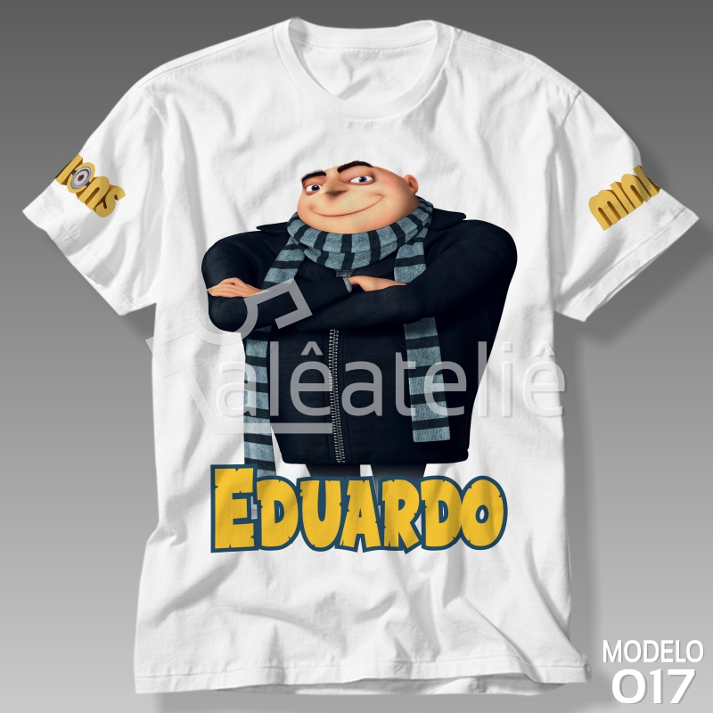 Camiseta Minions Inserimos Nome da Criança e Idade