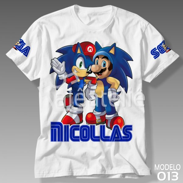 Camiseta Sonic Mario