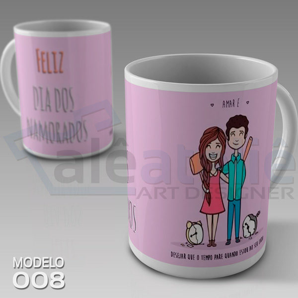 Caneca Casal Divertida Feliz Bastante Tempo de Muita Coisa