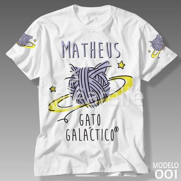 Camisa Camiseta Gato Galactico r Personagem Club Miau