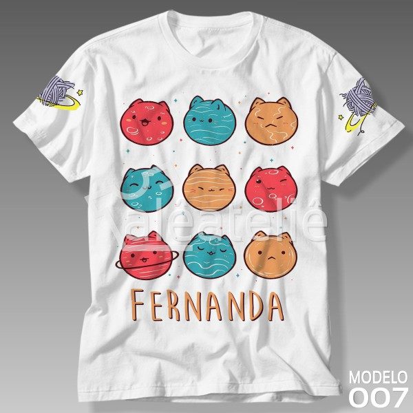 Camiseta Infantil Gato Galáctico