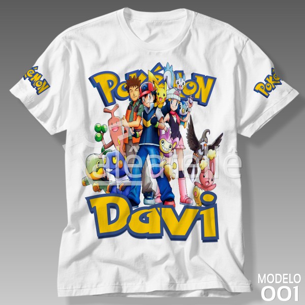 Camiseta Pokemon Mewtwo Festa Infantil Adulo Personalizada