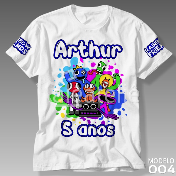 Camiseta Infantil Rainbow Friends Jogo Roblox Blue