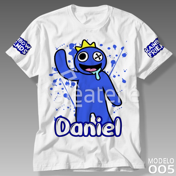 Camiseta Infantil Rainbow Friends Jogo Roblox Blue