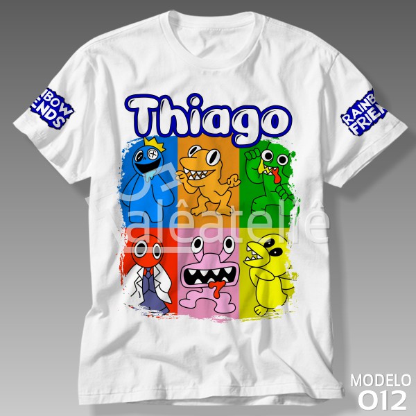 Camiseta Rainbow Friends Jogo Roblox Blue Orange pink Yellow Green