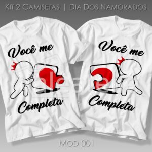 Kit Camiseta Dia dos Namorados Quebra Cabeça