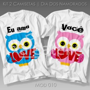 Kit Camiseta Dia dos Namorados Corujas