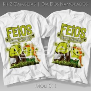Kit Camiseta Dia dos Namorados Shrek Fiona
