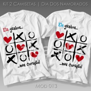 Kit Camiseta Dia dos Namorados Jogo Velha